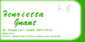 henrietta gnamt business card